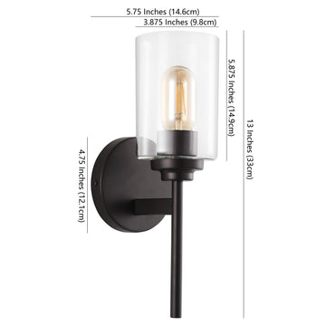 Juno Farmhouse Industrial Iron Cylinder LED Sconce - JONATHAN Y
